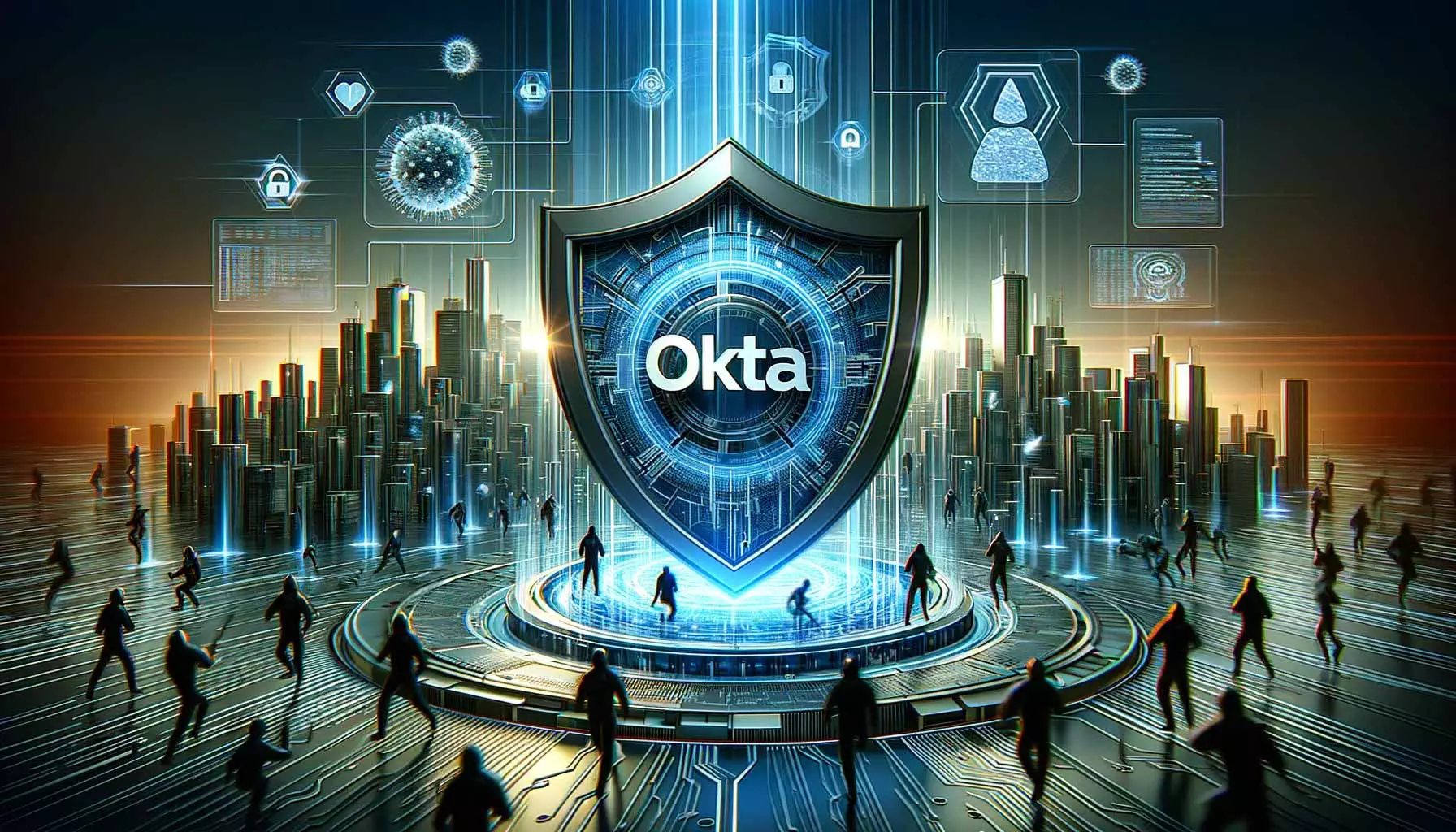 A shield with the word okta on it.